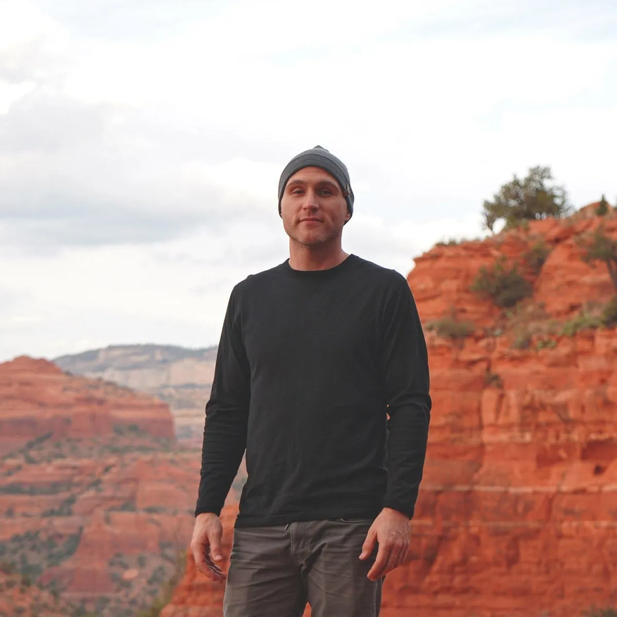 100% Merino Wool - Men's Long Sleeve Crew Shirt - Thermal Base Layer