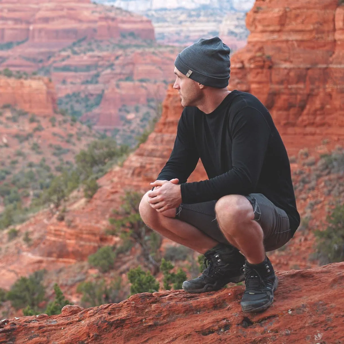 100% Merino Wool - Men's Long Sleeve Crew Shirt - Thermal Base Layer