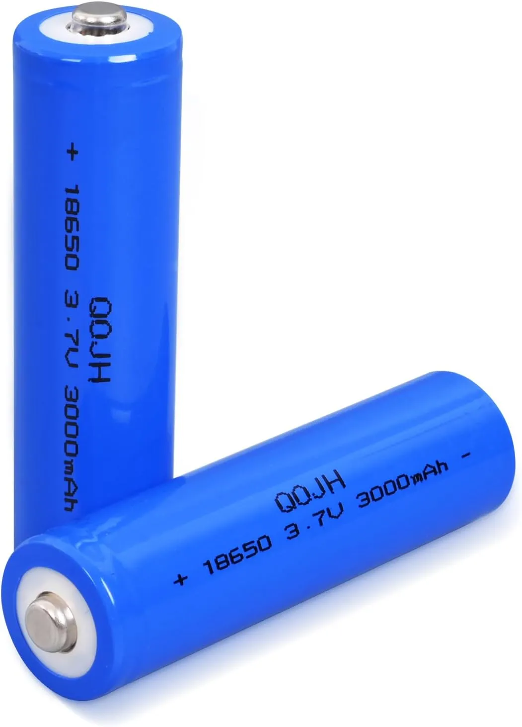 2 Pack 3.7V 18650 Battery 18650 Rechargeable Battery Lithium High Capacity 3000mAh 18650 Battery Button Top Battery for Doorbells, Flashlight, Headlamps and More (Blue)