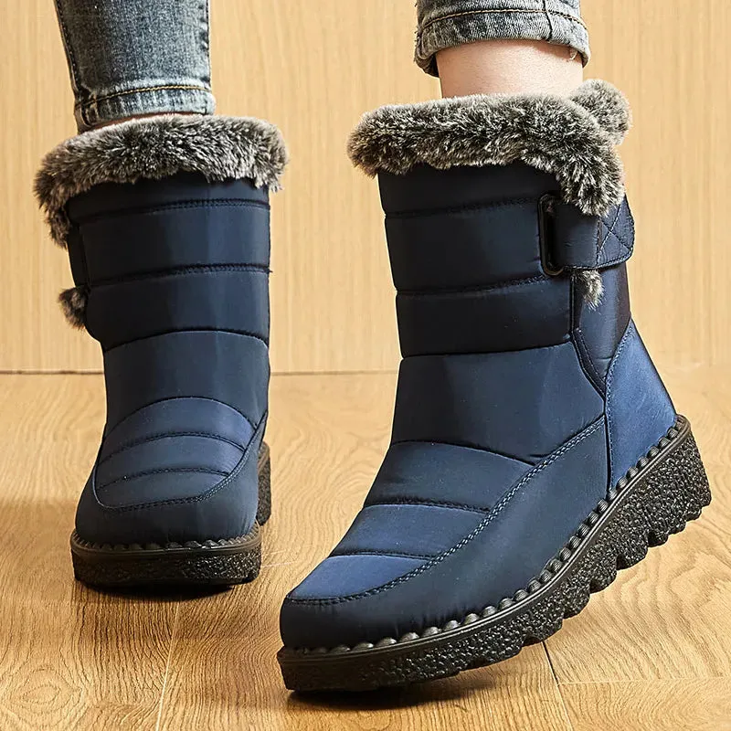 2025 Trend Women's Winter Snow Boots – Waterproof Low-Heel Ankle Boots with Plush Lining