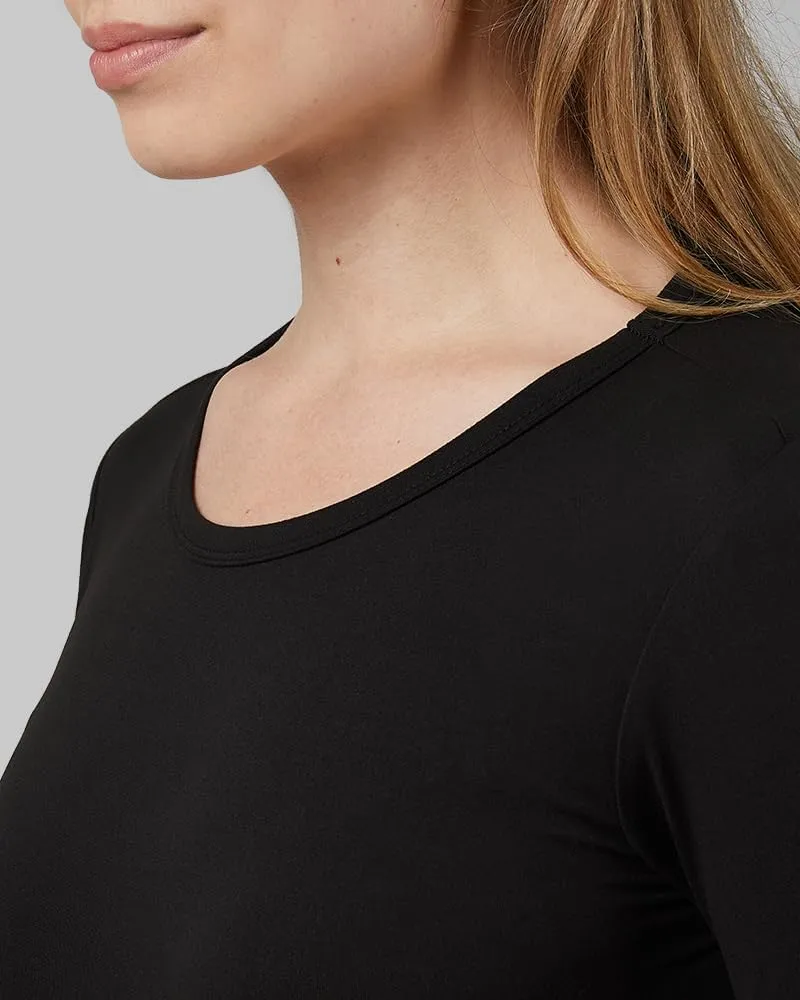 32 Degrees Heat Women's Lightweight Crew Baselayer Top | Form Fitting | Long Sleeve | 4-Way Stretch | Thermal