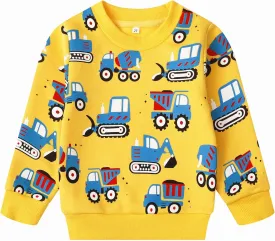 Akyzic Boys Sweatshirts Cotton Long Sleeve Crewneck Pullover Toddler Kids Winter Warm Shirt Sweater Tops 3t-8t