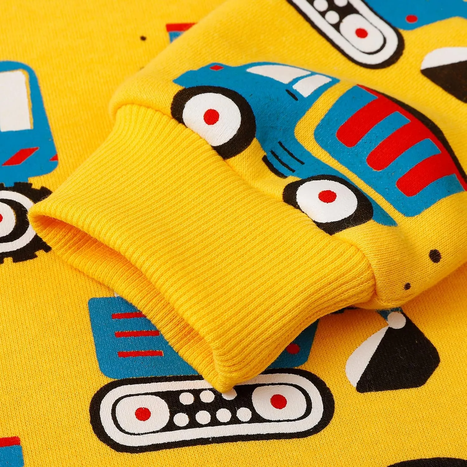 Akyzic Boys Sweatshirts Cotton Long Sleeve Crewneck Pullover Toddler Kids Winter Warm Shirt Sweater Tops 3t-8t