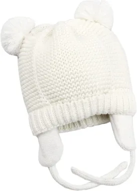 Baby Beanie Earflaps Hat - Infant Toddler Girls Boys Soft Warm Knit Hat Kids Winter Hat with Fleece Lining
