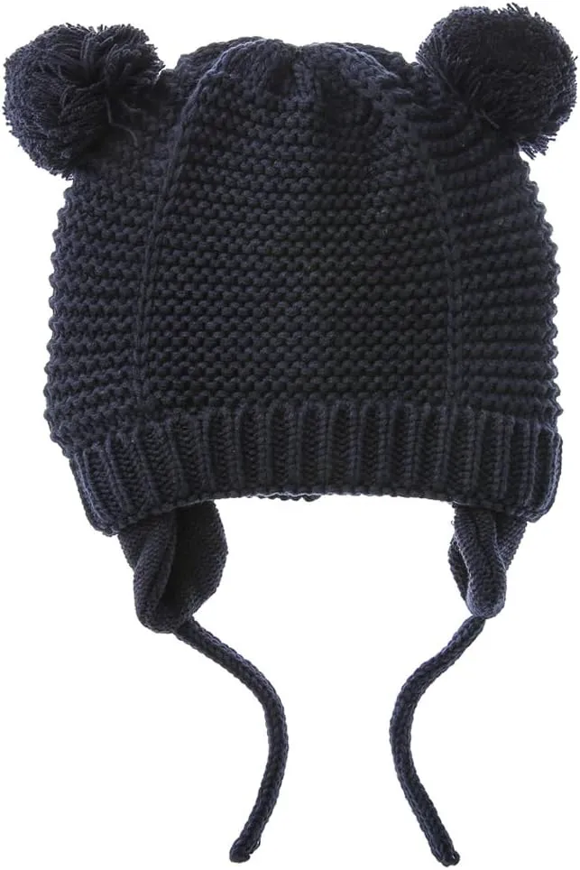 Baby Beanie Earflaps Hat - Infant Toddler Girls Boys Soft Warm Knit Hat Kids Winter Hat with Fleece Lining