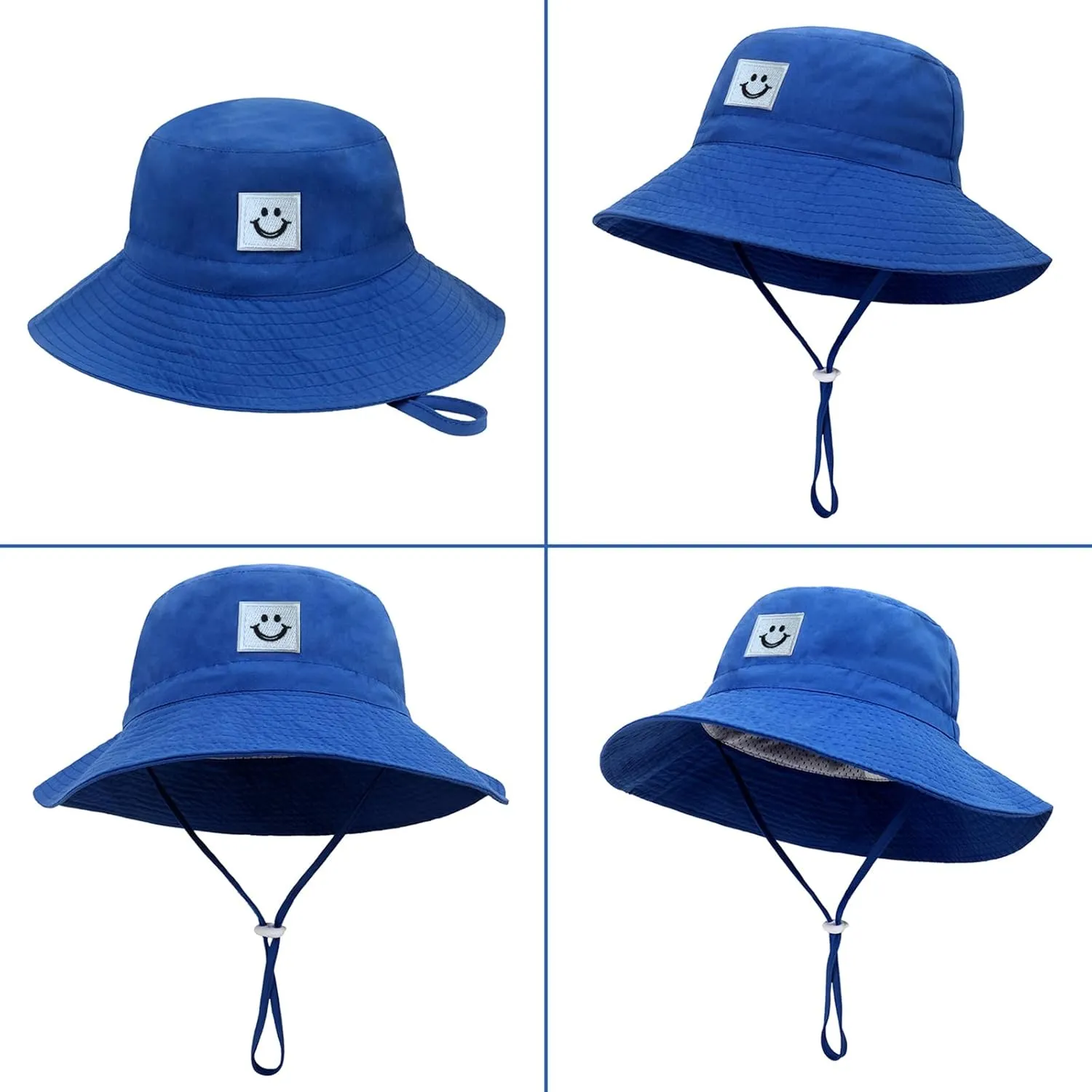 Baby Sun Hat Smiling Face UPF 50  Beach Toddler Bucket Hat for Baby Boys and Girls, Toddler Kids Wide Brim Sun Hats Cap