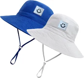 Baby Sun Hat Smiling Face UPF 50  Beach Toddler Bucket Hat for Baby Boys and Girls, Toddler Kids Wide Brim Sun Hats Cap