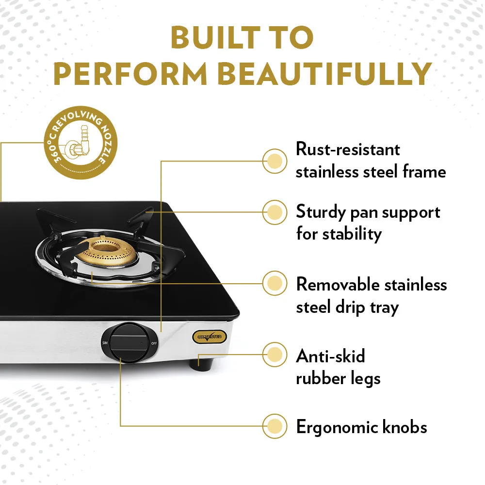 Borosil Blaze Glass-top Gas stove, 3 Burners