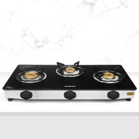 Borosil Blaze Glass-top Gas stove, 3 Burners