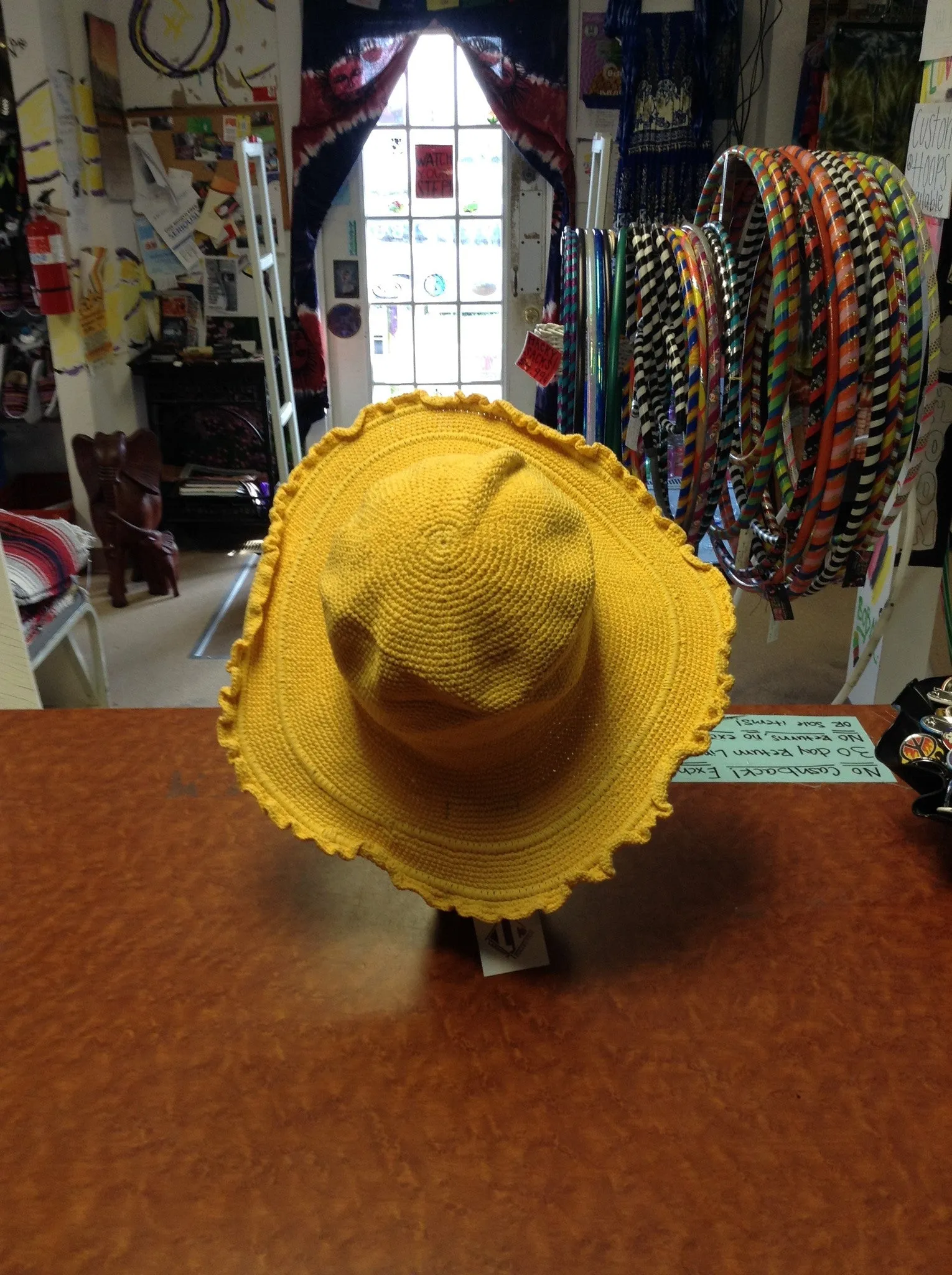 Crocheted Wide Brim Hat