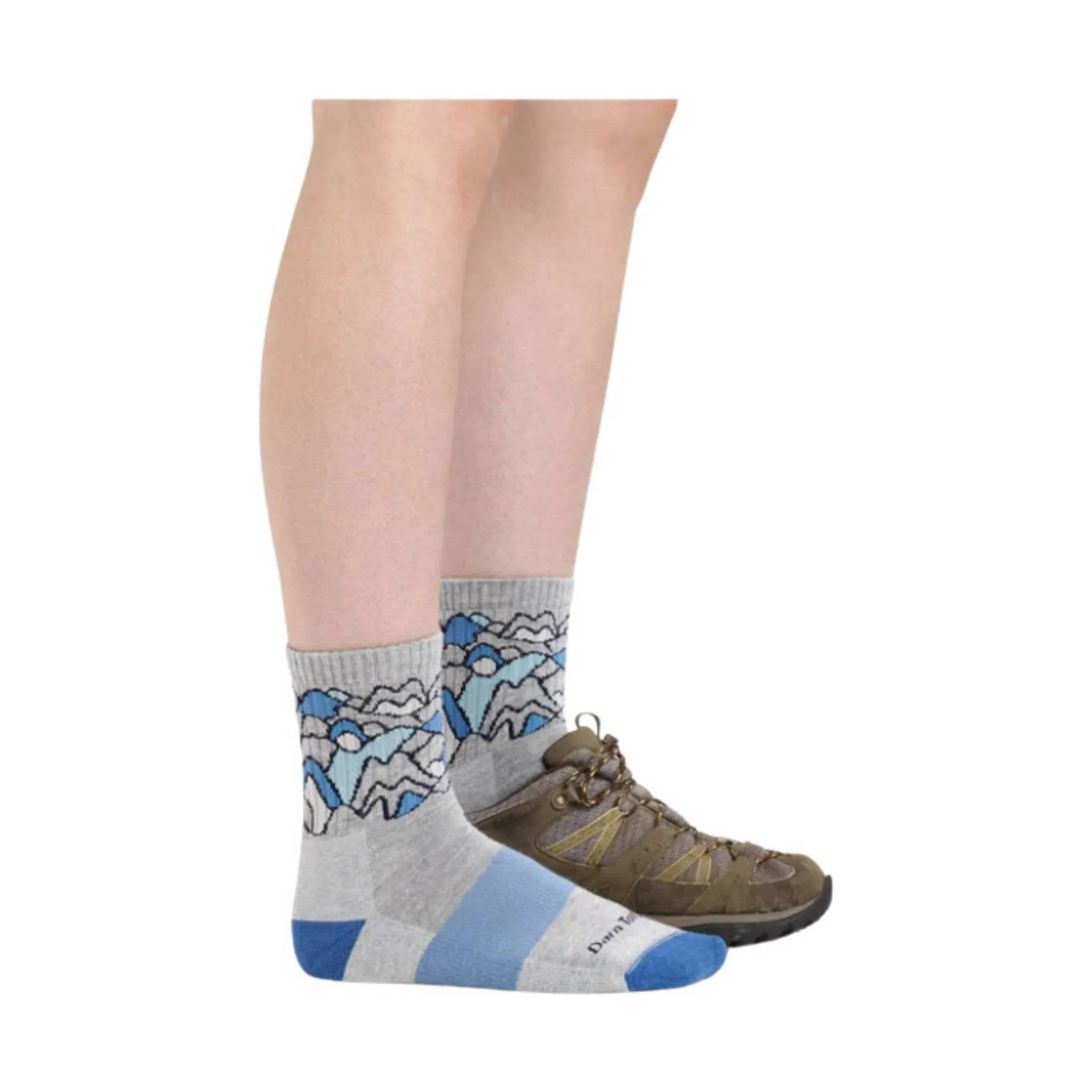 Darn Tough Vermont Women's Coolmax Zuni Micro Crew Midweight Hiking Sock - Light Gray