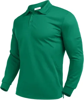 Deyeek Men's Polo Shirts Long Sleeve Golf Polo Shirts for Men Quick Dry UPF 50  Sun Protection Polos Casual Collared Shirts