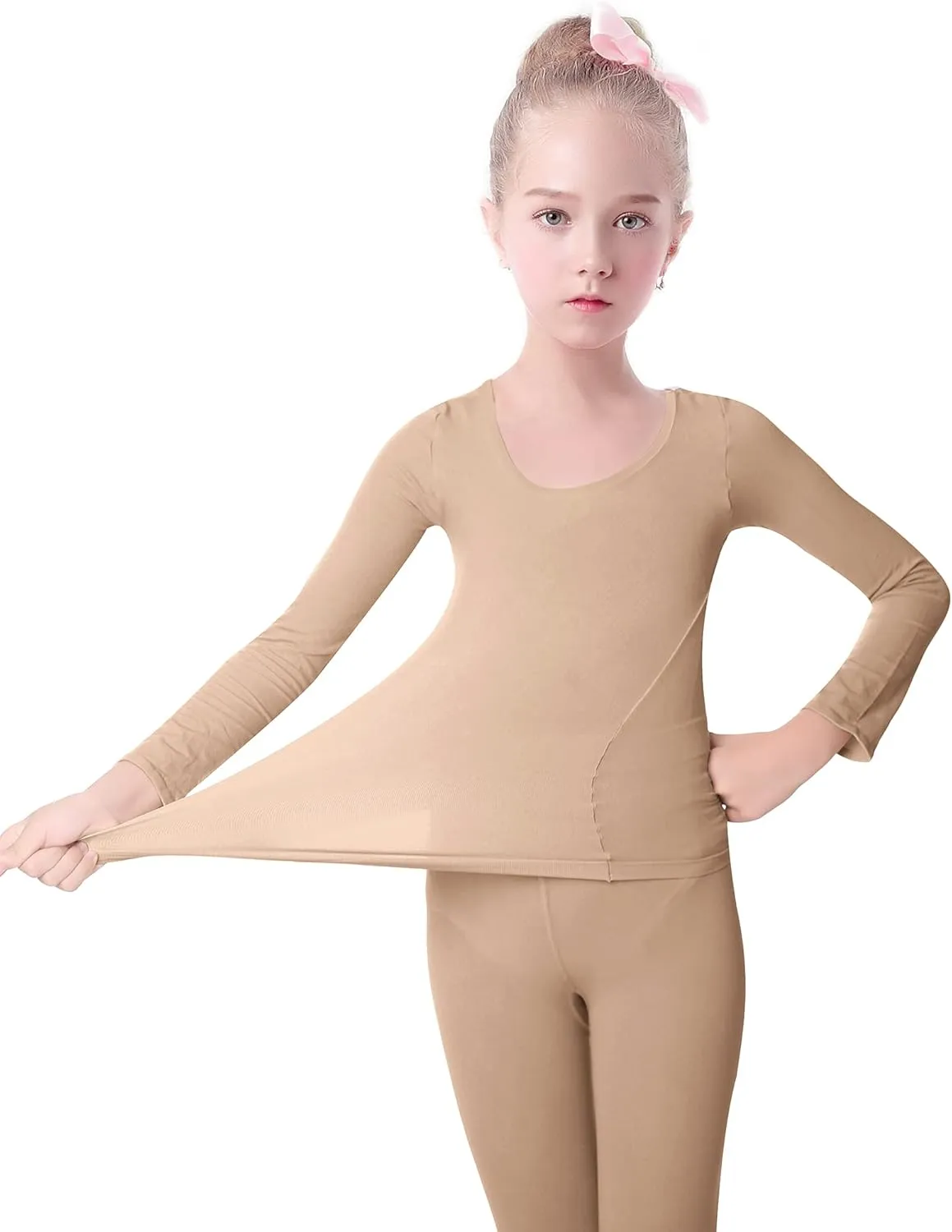 Girls Thermal Sets Tops & Pants Children Base Layer for Dance