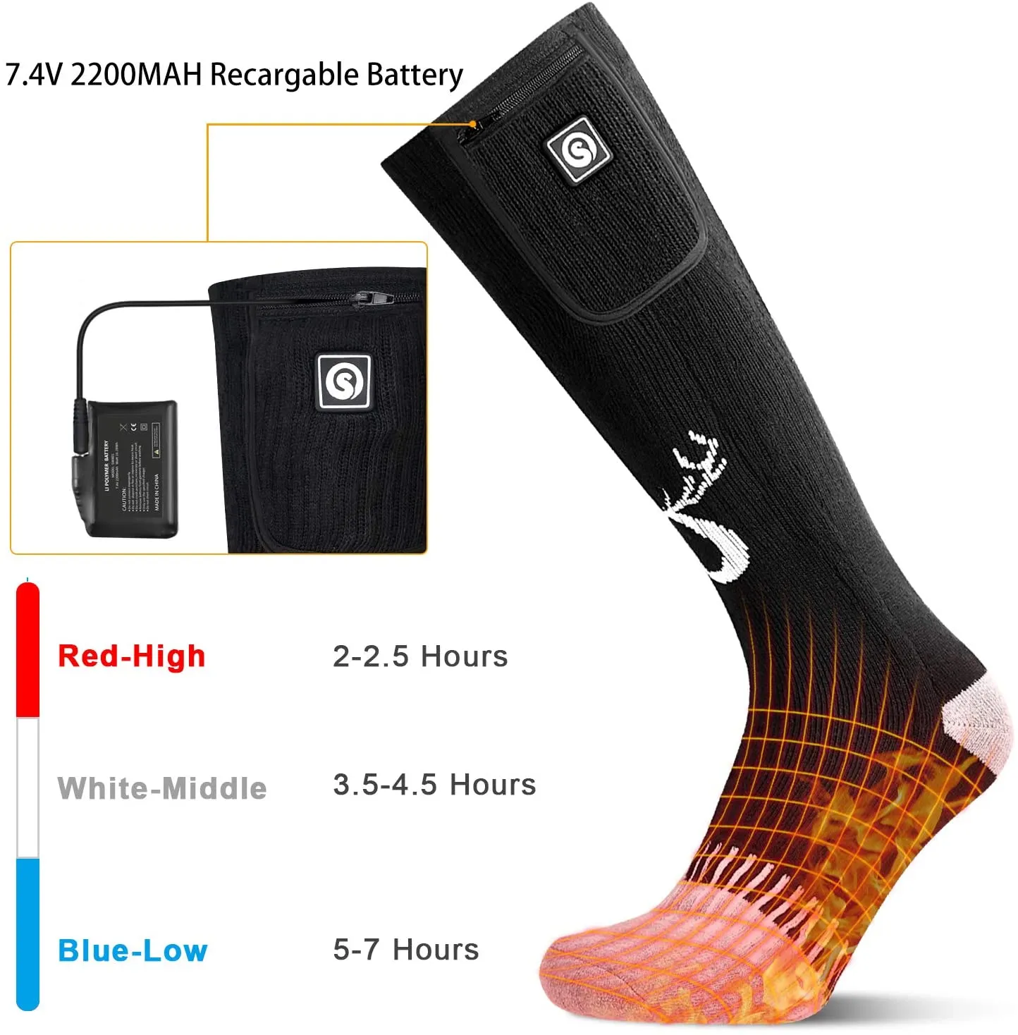 Heated Socks - Reinforced Comfort for Winter Use