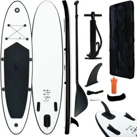 Inflatable Stand Up Paddleboard Set Black and White-38