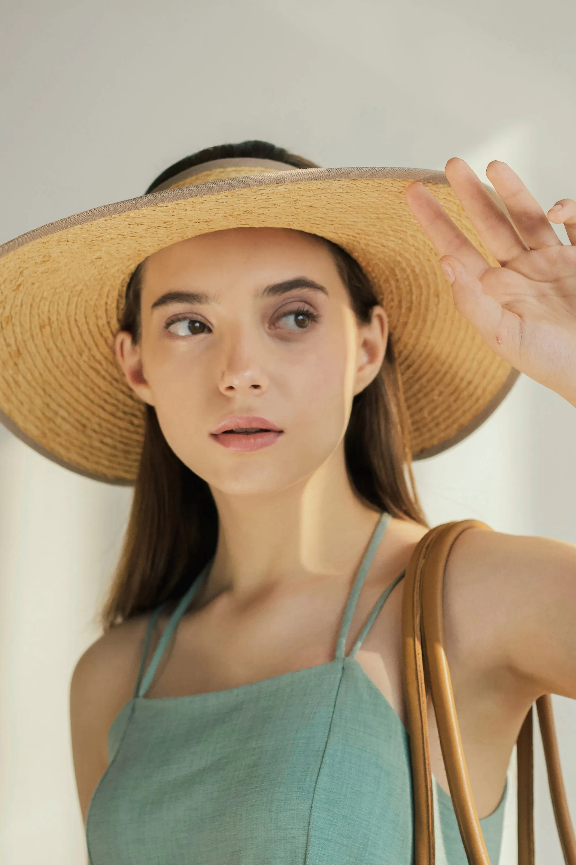 Jordan Urban raffia short brim crownless hat