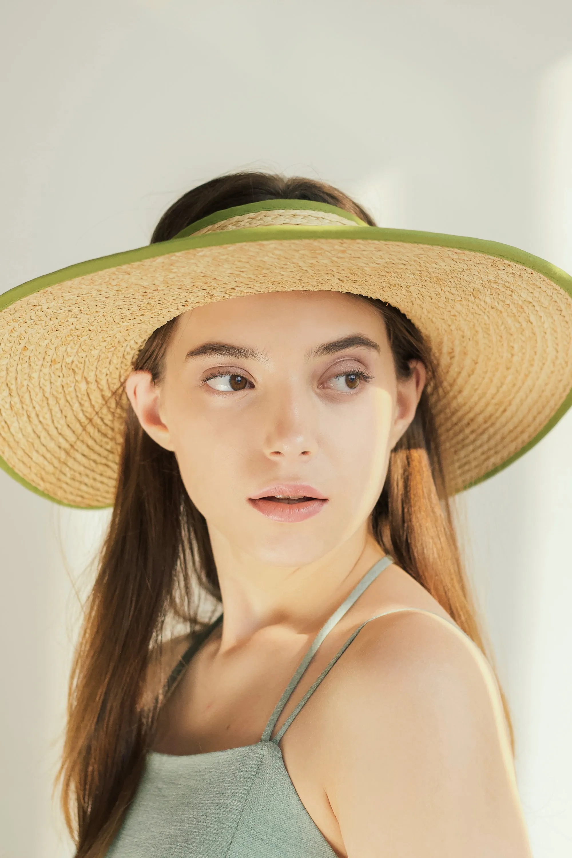 Jordan Urban raffia short brim crownless hat