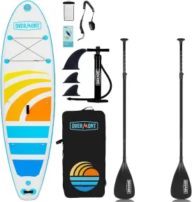 Overmont Inflatable Stand Up Paddle Board with Premium SUP Accessories   Overmont SUP Paddle Carbon Fiber Combo