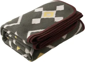 PuTian Merino Wool Blanket - Large Warm Soft Washable Wool Throw for Bed Couch Camping Outdoor Travel Emergency, Green Check