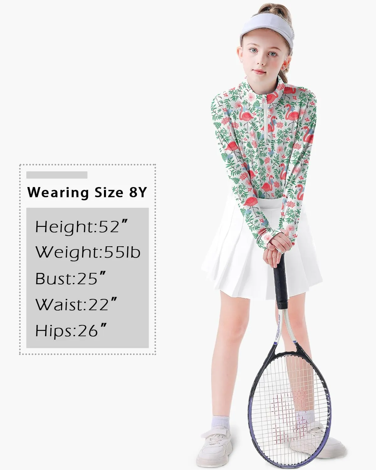 Soneven Girls Long Sleeve Golf Polo Shirts Quick Dry UPF50  Equestrian Tennis Tops with Thumb Holes for Age 5-16 Years