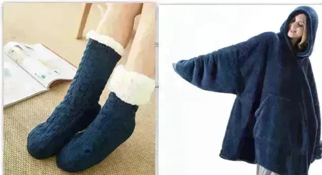 Thick Fleece Hooded Unisex Sweater Winter Double-sided Sweatshirt