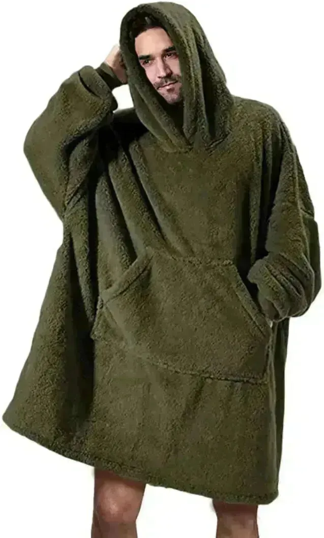 Thick Fleece Hooded Unisex Sweater Winter Double-sided Sweatshirt