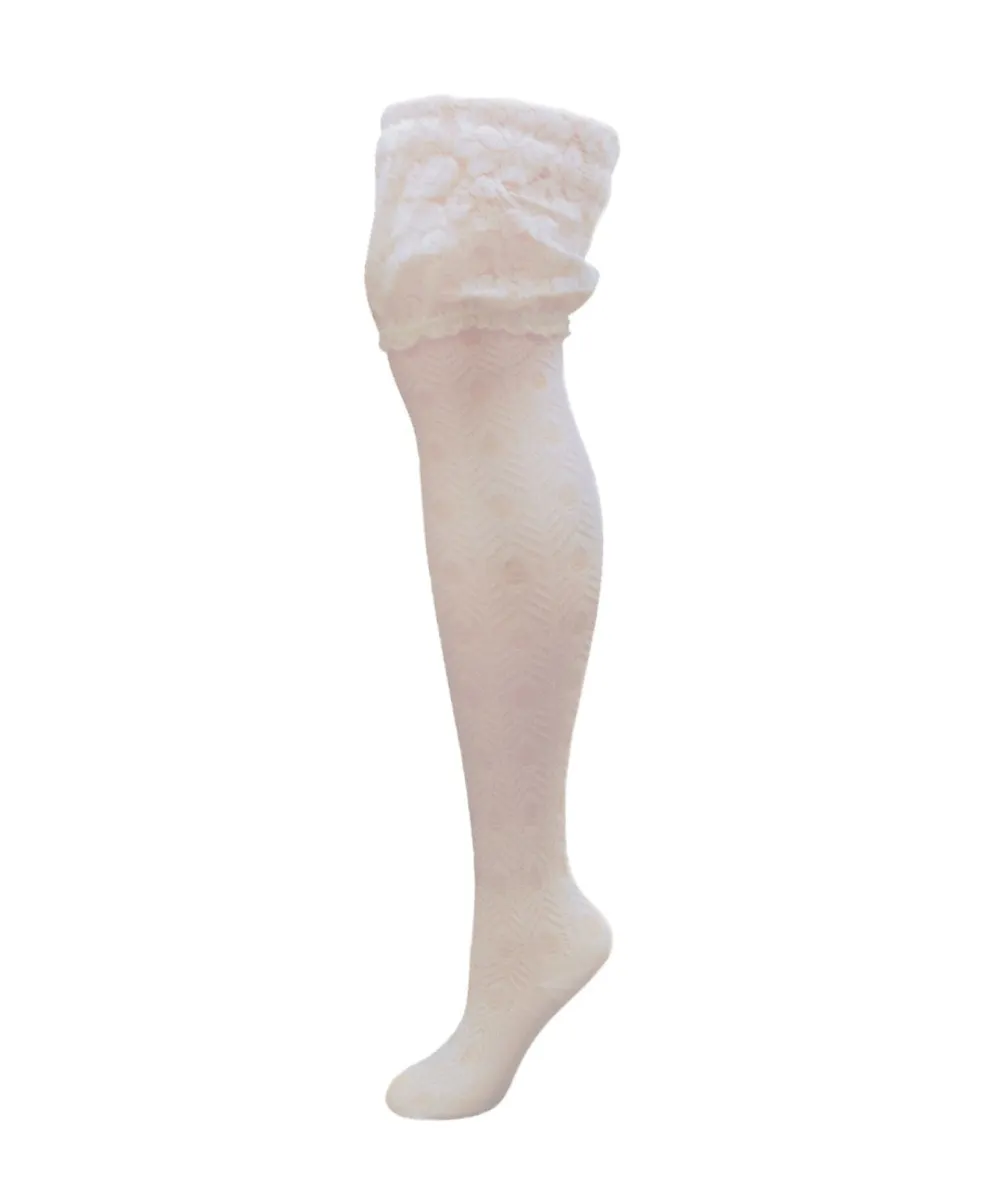 Threaded Peak Net Over The Knee Warm Socks