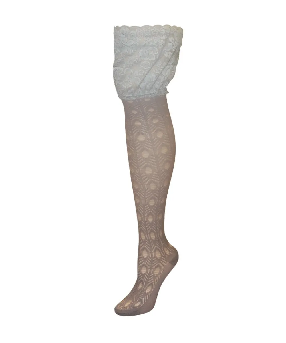 Threaded Peak Net Over The Knee Warm Socks