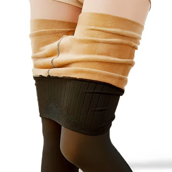 Warm fleece-lined tights