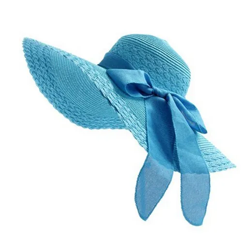 Wide Brim Ribbon Beach Hat