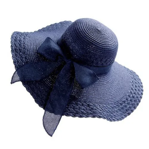 Wide Brim Ribbon Beach Hat