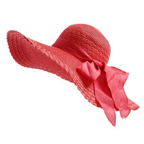 Wide Brim Ribbon Beach Hat