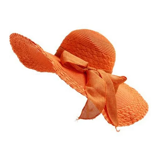 Wide Brim Ribbon Beach Hat