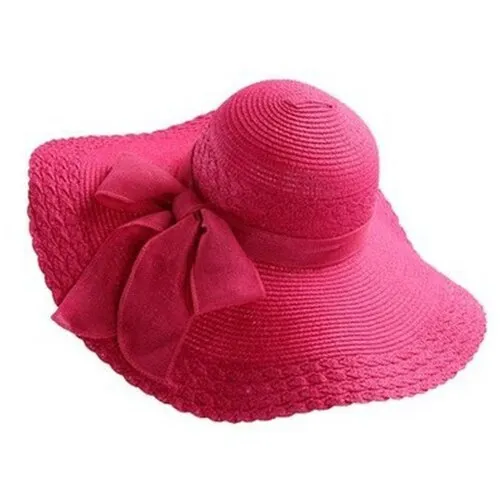Wide Brim Ribbon Beach Hat