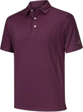 Willit Men's Golf Polo Shirts Short Sleeve Striped Performance Moisture Wicking