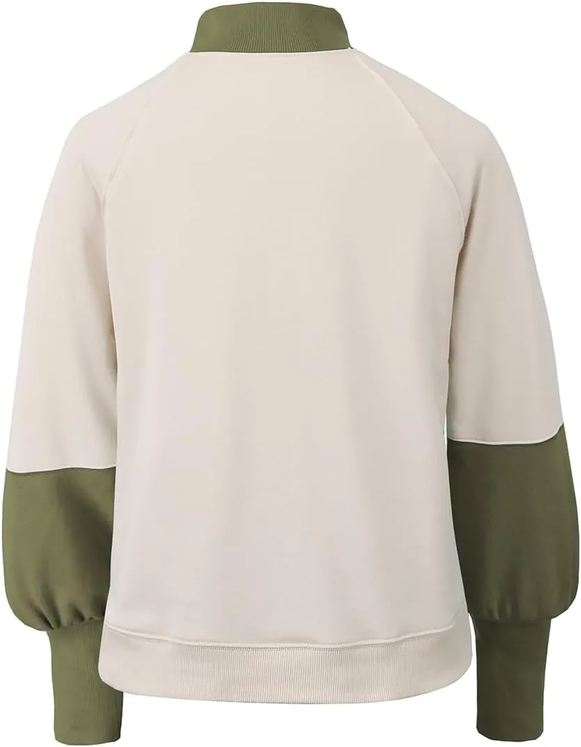 Women's Sweatshirts Long Sleeve Color Block Casual Pullover Y2K Tunic Tops 2024 Fall Clothes