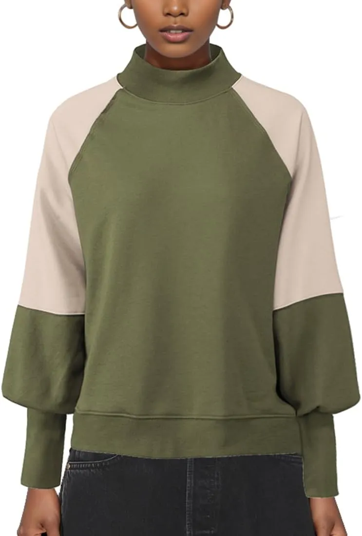 Women's Sweatshirts Long Sleeve Color Block Casual Pullover Y2K Tunic Tops 2024 Fall Clothes